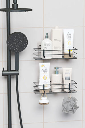 Yapışkanlı 2 li set Banyo Rafı Duş Şampuanlık Duvar Düzenleyici Organizer
