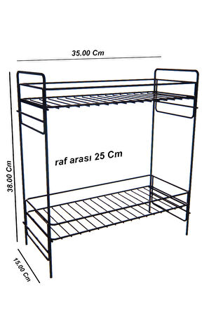 2 Katlı Mutfak Rafı Banyo Dolabı Çok Amaçlı Düzenleyici Baharatlık Masa Üstü Tezgah Raf Organizer