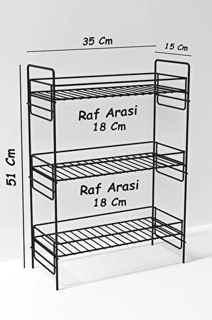  3 Katlı Evye Tezgah Altı Raf Banyo Mutfak Dolabı Çok Amaçlı Düzenleyici Deterjanlık Organizer