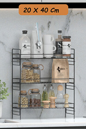3 Katlı Mutfak Rafı Banyo Dolabı Çok Amaçlı Düzenleyici Baharatlık Masa Üstü Tezgah Raf Organizer