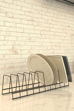 Bulaşıklık Tabak Bardak Rafı Dolap İçi Tabak Düzenleyici Tabaklık Bardaklık Tencere Kapağı