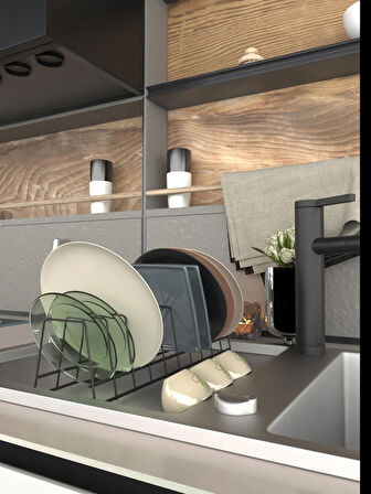 Bulaşıklık Tabak Bardak Rafı Dolap İçi Tabak Düzenleyici Tabaklık Bardaklık Tencere Kapağı