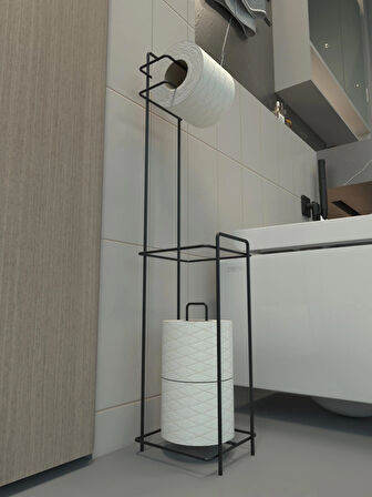 Tuvalet Kağıtlığı Wc Kağıtlık Yedekli Metal Tuvalet Kağıdı Standı Tutacağı Askısı