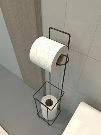 Tuvalet Kağıtlığı Wc Kağıtlık Yedekli Metal Tuvalet Kağıdı Standı Tutacağı Askısı