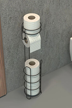 Tuvalet Kağıtlığı Wc Kağıtlık Yedekli Metal Tuvalet Kağıdı Standı Tutacağı Askısı