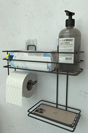 Tuvalet Hijyen Seti Kağıtlık Peçetelik Islak Mendil ve Sıvı Sabun Hazneli