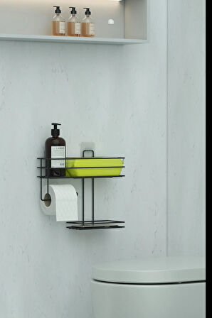 Tuvalet Hijyen Seti Kağıtlık Peçetelik Islak Mendil ve Sıvı Sabun Hazneli