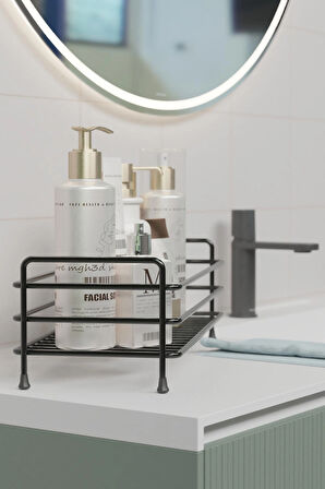 Paslanmaz Metal Çok Amaçlı Banyo, Mutfak Rafı Kozmetik , Takı Düzenleyici Organizeri