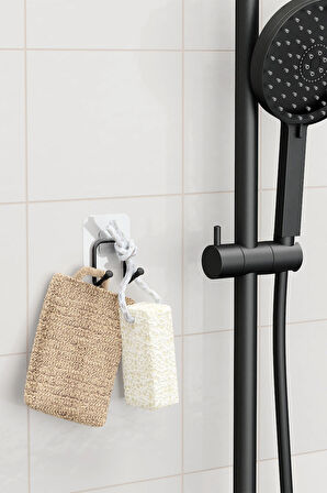 Yapışkanlı 2 Adet Çift Kancalı Banyo Mutfak Askısı Metal Askılık Duvar Askı Organizer