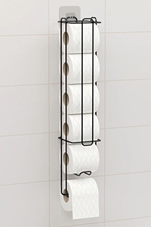 Yapışkanlı Tuvalet Kağıtlığı Şarjörü Wc Kağıtlık Yedekli Metal Tuvalet Kağıdı Tutacağı Askısı