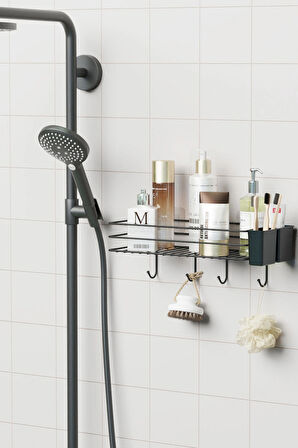 Yapışkanlı Büyük Boy Askılı Banyo Rafı Duş Şampuanlık Duvar Düzenleyici Organizer