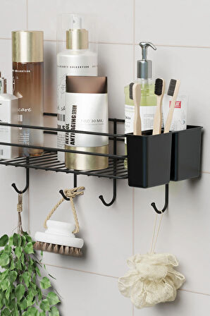 Yapışkanlı Büyük Boy Askılı Banyo Rafı Duş Şampuanlık Duvar Düzenleyici Organizer