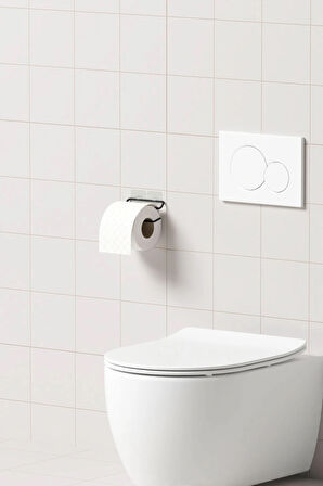 Yapışkanlı Tuvalet Kağıtlığı Tutacağı Askısı Mat Siyah Metal Tuvalet Kağıtlık Minimal Tasarım