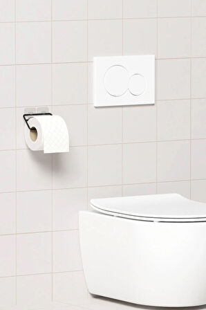 Yapışkanlı Tuvalet Kağıtlığı Tutacağı Askısı Mat Siyah Metal Tuvalet Kağıtlık Minimal Tasarım