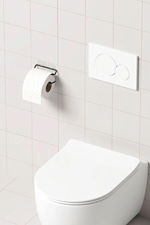 Yapışkanlı Tuvalet Kağıtlığı Tutacağı Askısı Mat Siyah Metal Tuvalet Kağıtlık Minimal Tasarım