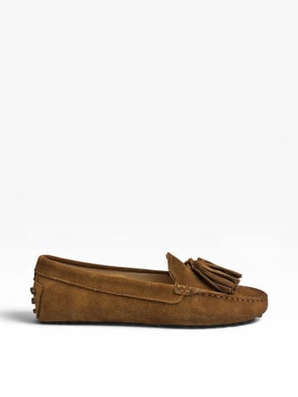 Westtowest Kadın Taba Süet Loafer Püsküllü Babet Günlük Makosen Ayakkabı