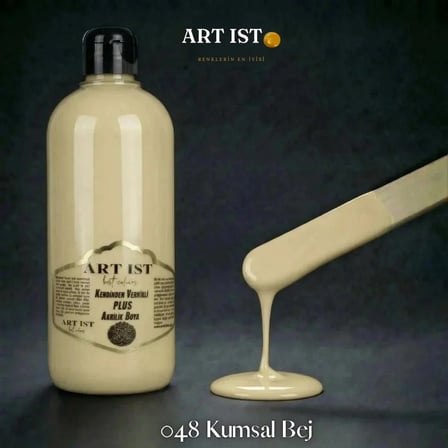 ART IST Kendinden Vernikli PLUS Su Bazlı Akrilik Boya 500 ml - 048 Kumsal Bej