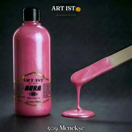 ART IST AURA Sedefli ve Vernikli Metalik Akrilik Boya 500 ml - 509 Menekşe