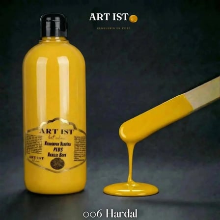 ART IST Kendinden Vernikli PLUS Su Bazlı Akrilik Boya 500 ml - 006 Hardal