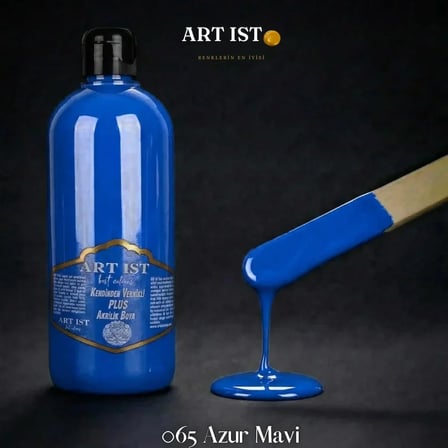 ART IST Kendinden Vernikli PLUS Su Bazlı Akrilik Boya 500 ml - 065 Azur Mavi