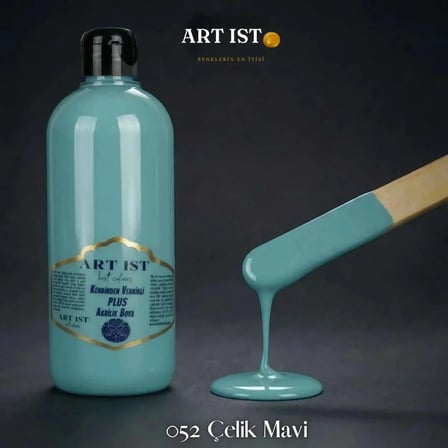 ART IST Kendinden Vernikli PLUS Su Bazlı Akrilik Boya 500 ml - 052 Çelik Mavi