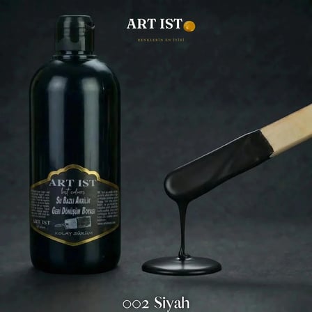 ART IST Geri Dönüşüm Su Bazlı Akrilik Boya 500 ml - 002 Siyah