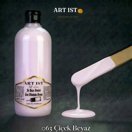 Art İst Geri Dönüşüm Su Bazlı Akrilik Boya 500 Ml - 063 Çiçek Beyaz