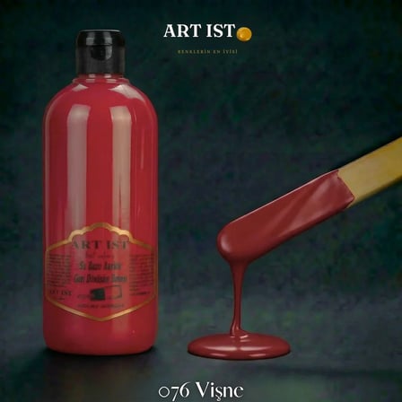 ART IST Geri Dönüşüm Su Bazlı Akrilik Boya 500 ml - 076 Vişne