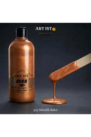 ART IST AURA Sedefli ve Vernikli Metalik Akrilik Boya 500 ml - 525 Metalik Bakır