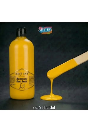 ART IST Multisurfaces Su Bazlı Akrilik Boya 500 ml - 006 Hardal Sarı