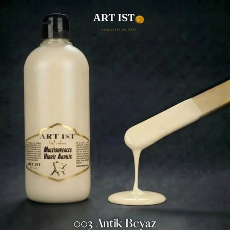 ART IST Multisurfaces Su Bazlı Akrilik Boya 500 ml - 003 Antik Beyaz