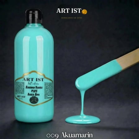ART IST Kendinden Vernikli PLUS Su Bazlı Akrilik Boya 500 ml - 009 Akuamarin