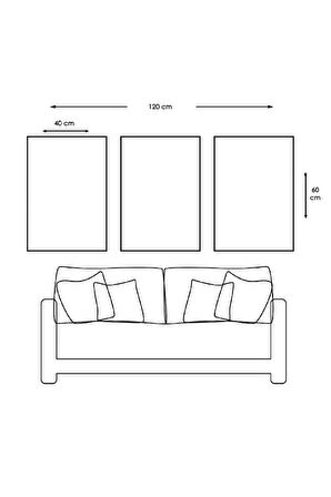 40x60 Cm 3 Adet Nostalji Kanvas Tablo
