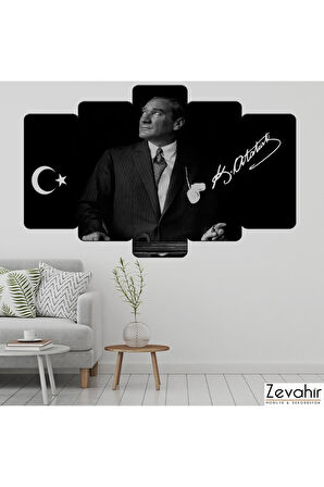 Zevahir Mdf Atatürk Imzalı Siyah Atatürk Tablo