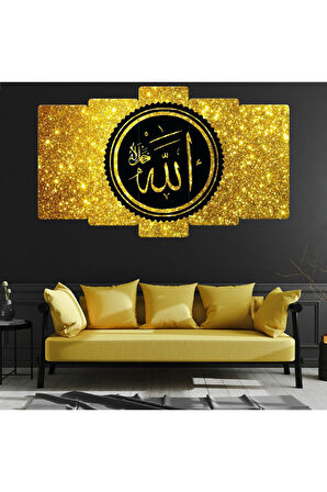 Zevahir 5 Parça Mdf Allah Lafzı Tablo