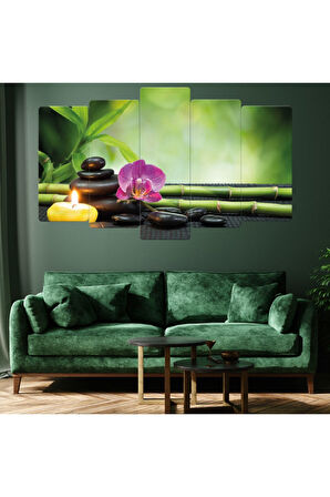 5 Parça Mdf Mum Taş Modern Tablo