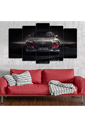 5 Parça Mdf Mercedes Lüks Araba Tablo