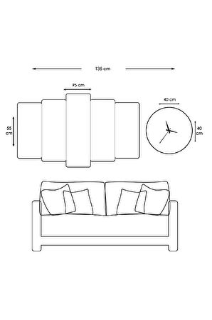 5 Parça Mdf Plaj Kenarı İskele Tablo ve Mdf Saat Kombin