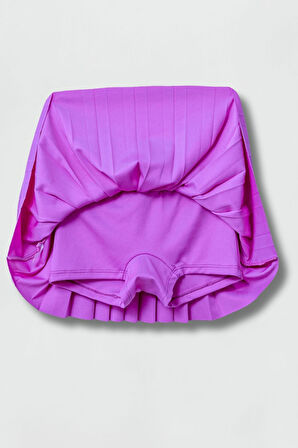 Lyrax Kabartmalı Şort Etekli Crop Kız Çocuk Sporcu Takım