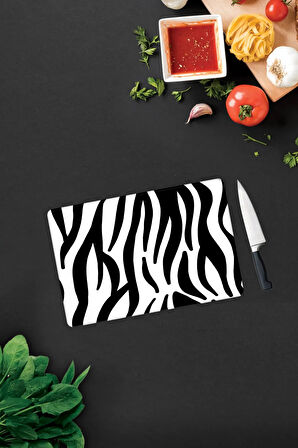 Cam Kesme Tahtası - Cam Kesme Tablası | Zebra Desen | 20cm x 30cm