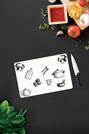 Cam Kesme Tahtası - Cam Kesme Tablası | Beyaz Tahta | 20cm x 30cm