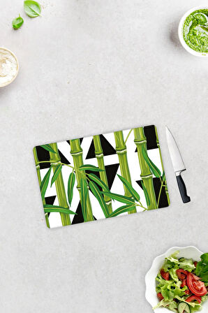 Cam Kesme Tahtası - Cam Kesme Tablası | Bamboo Desen | 20cm x 30cm