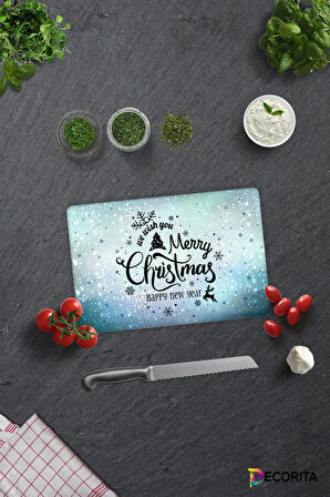 Cam Kesme Tahtası - Cam Kesme Tablası | New Years | 20cm x 30cm