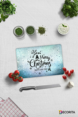 Cam Kesme Tahtası - Cam Kesme Tablası | New Years | 20cm x 30cm