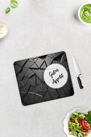 Cam Kesme Tahtası - Cam Kesme Tablası | Guten Appetit - Antrasit Kristal | 29cm x 34cm