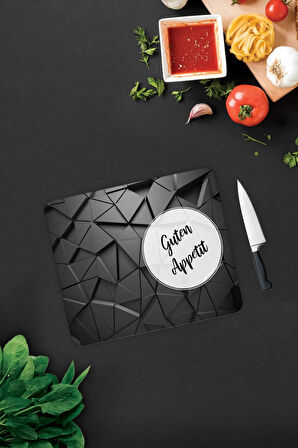 Cam Kesme Tahtası - Cam Kesme Tablası | Guten Appetit - Antrasit Kristal | 29cm x 34cm