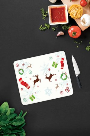 Cam Kesme Tahtası - Cam Kesme Tablası | Yılbaşı Temalı | 29cm x 34cm