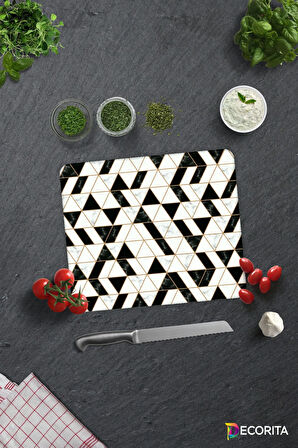 Cam Kesme Tahtası - Cam Kesme Tablası | Black Gold | 29cm x 34cm