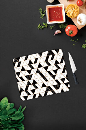 Cam Kesme Tahtası - Cam Kesme Tablası | Black Gold | 29cm x 34cm