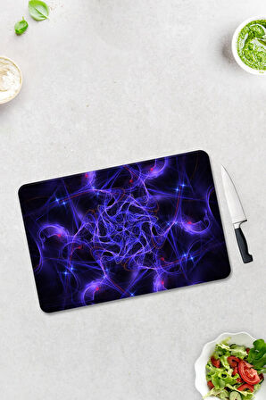 Cam Kesme Tahtası - Cam Kesme Tablası | Cosmos Desen | 30cm x 40cm
